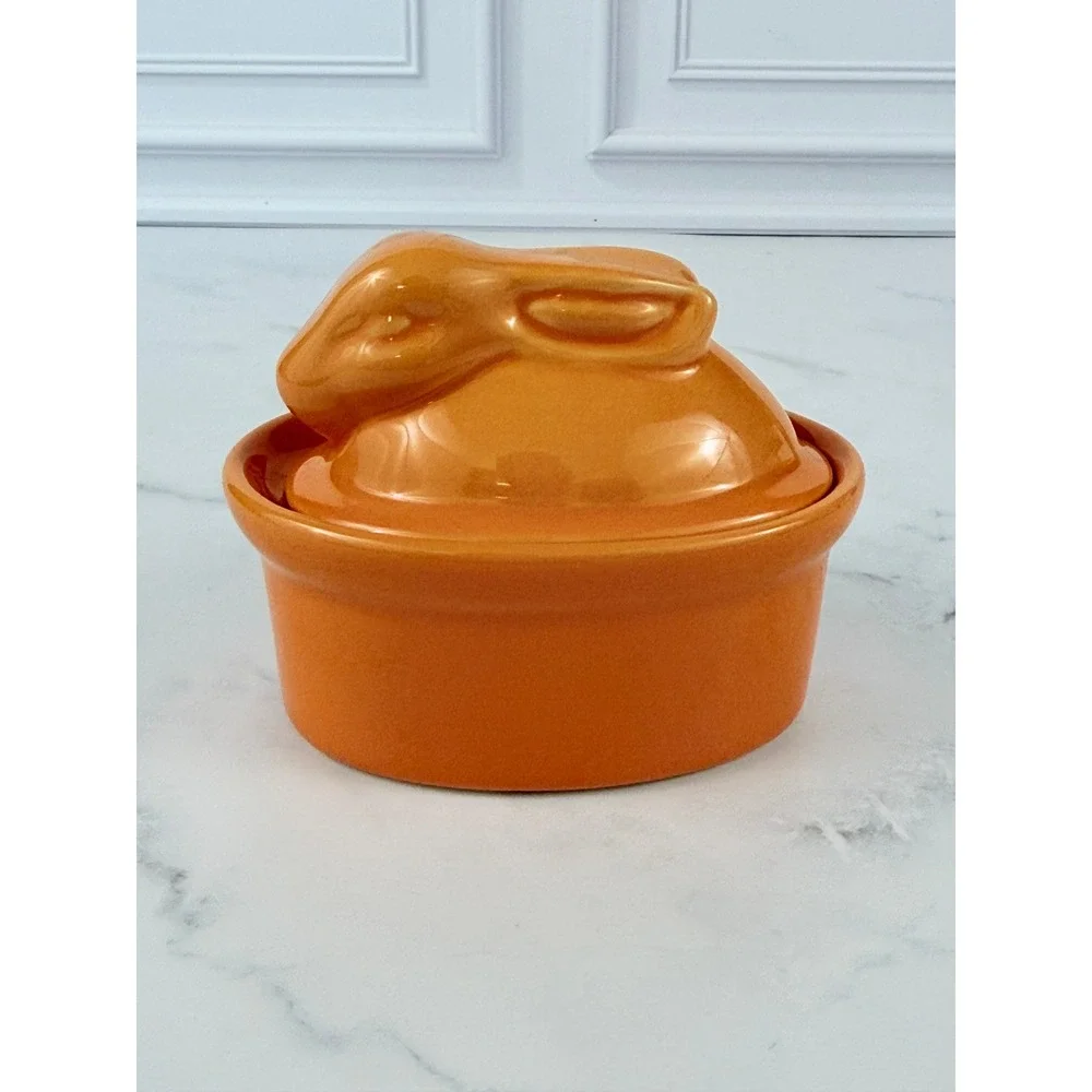 VTG BIA Orange Bunny Rabbit Ramekin 